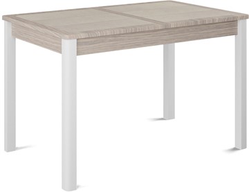 Кухонный раскладной стол Ницца-1 ПЛ (ноги белые, плитка бежевая/лофт) в Артеме - предосмотр