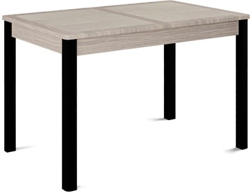 Кухонный раздвижной стол Ницца-1 ПЛ (ноги черные, плитка бежевая/лофт) в Артеме - предосмотр
