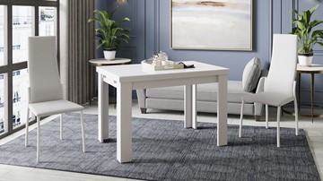 Кухонный раскладной стол Норман тип 1, цвет Белый/Стекло белый глянец в Артеме - предосмотр 3