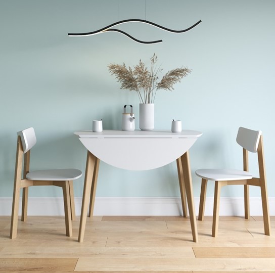 Кухонный стол раздвижной Орион Drop Leaf 100, Дуб/белый в Артеме - изображение 11