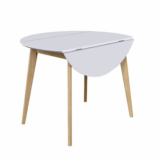 Кухонный стол раздвижной Орион Drop Leaf 100, Дуб/белый в Артеме - изображение 7