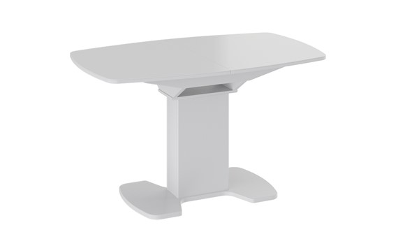 Кухонный стол раздвижной Портофино (СМ(ТД)-105.02.11(1)), цвет Белый глянец/Стекло белое в Артеме - изображение