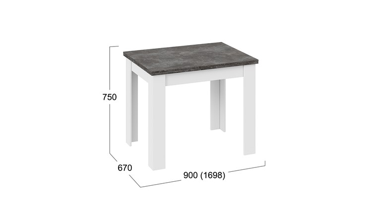 Кухонный стол раздвижной Промо тип 3 (Белый/Ателье темный) в Артеме - изображение 4