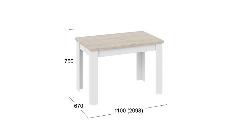 Раздвижной стол Промо тип 4 (Белый/Дуб сонома светлый) в Артеме - изображение 4