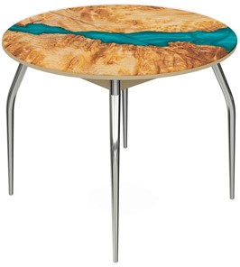 Кухонный раскладной стол Ривьера - Круг, ноги метал. крашеные №24, ФП (Дерево №30) в Артеме