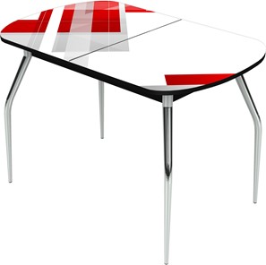 Кухонный раздвижной стол Ривьера исп.1 ноги метал. крашеные №24 Фотопечать (Текстура №47) в Артеме