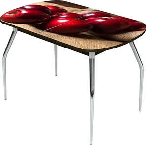 Кухонный стол раскладной Ривьера исп.2 ноги метал. крашеные №24 Фотопечать (Фрукты №21) в Артеме
