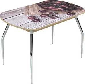 Обеденный раздвижной стол Ривьера исп.2 ноги метал. крашеные №24 Фотопечать (Фрукты №29) во Владивостоке