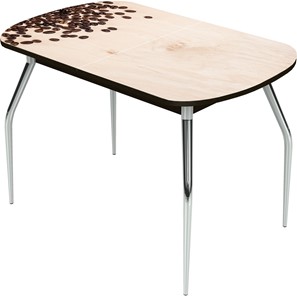 Раздвижной стол Ривьера исп.2 ноги метал. крашеные №24 Фотопечать (Кофе №29) в Артеме