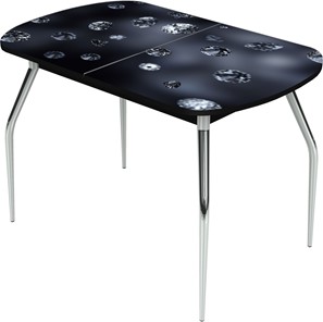 Кухонный стол раскладной Ривьера исп.2 ноги метал. крашеные №24 Фотопечать (Текстура №9) в Артеме