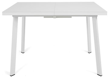 Раздвижной стол Сальвадор-2G (ноги белые, стекло cristal/белый цемент) в Артеме - предосмотр 1