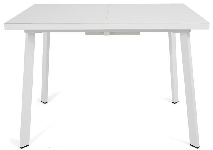 Раздвижной стол Сальвадор-2G (ноги белые, стекло cristal/белый цемент) в Артеме - изображение 1
