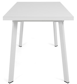 Раздвижной стол Сальвадор-2G (ноги белые, стекло cristal/белый цемент) во Владивостоке - предосмотр 2