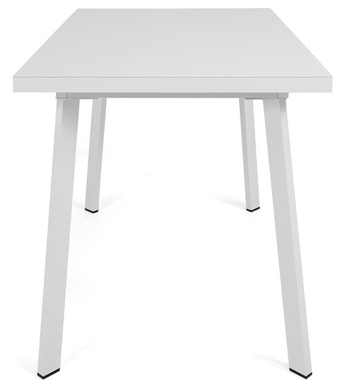 Кухонный раскладной стол Сальвадор-1G (ноги белые, стекло cristal/белый цемент) во Владивостоке - изображение 2