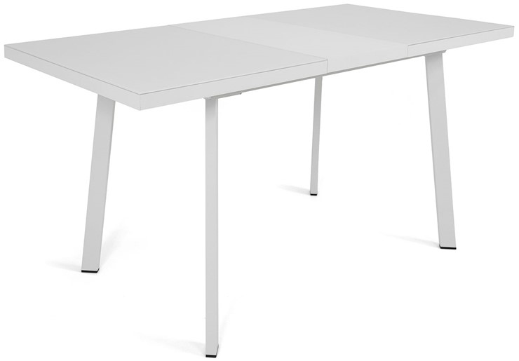 Кухонный раскладной стол Сальвадор-1G (ноги белые, стекло cristal/белый цемент) в Артеме - изображение 3