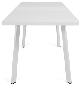 Кухонный раскладной стол Сальвадор-1G (ноги белые, стекло cristal/белый цемент) во Владивостоке - предосмотр 4