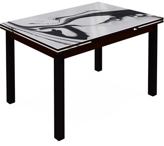 Кухонный стол раздвижной Шанхай исп.2 ноги хром №10 (Exclusive h187/черный) в Артеме