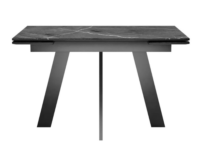 Кухонный стол раскладной SKM 120, керамика черный мрамор/подстолье черное/ножки черные в Находке - изображение 2