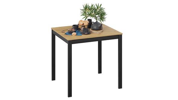 Кухонный стол раскладной Слайд тип 1 (Черный муар, Дуб Крафт золотой) в Артеме - изображение