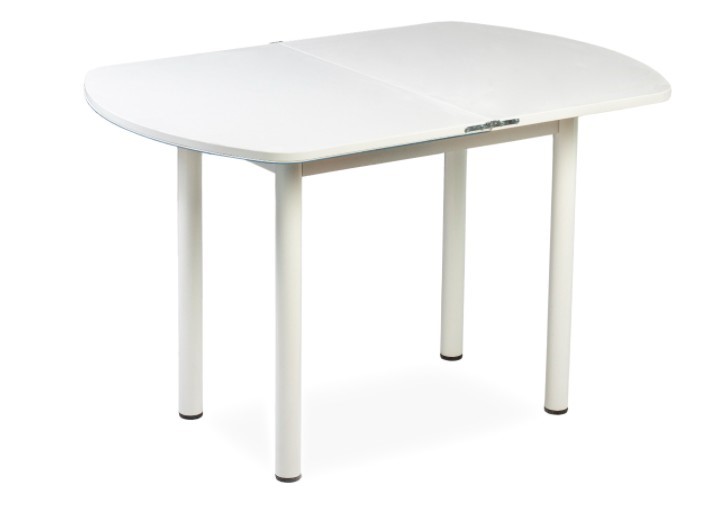 Кухонный раздвижной стол СПГ-02 СТФ, белый/фотопечать сдоба/прямые трубки крашеные белый в Артеме - изображение 1