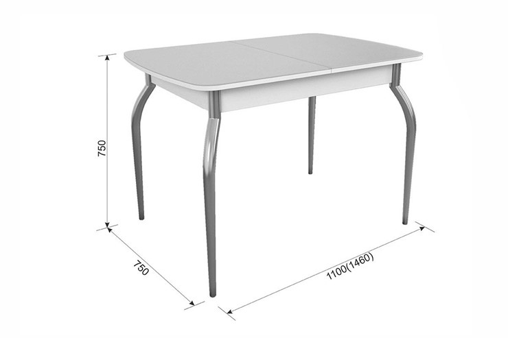 Кухонный стол раскладной Танго, белый/белый в Уссурийске - изображение 4