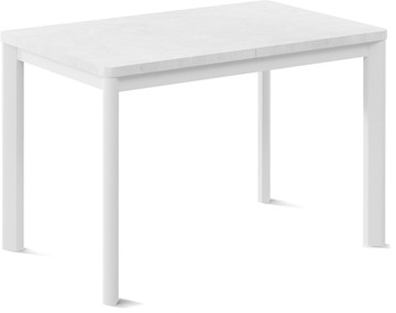 Кухонный раздвижной стол Токио-1L (ноги металлические белые, белый цемент) в Артеме