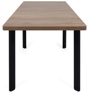 Кухонный раздвижной стол Токио-2L (ноги металлические черные, дуб табако) в Артеме - предосмотр 5
