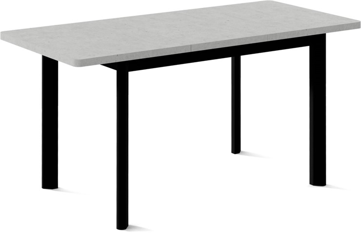 Кухонный стол раздвижной Токио-2L (ноги металлические черные, светлый цемент) в Артеме - изображение 1