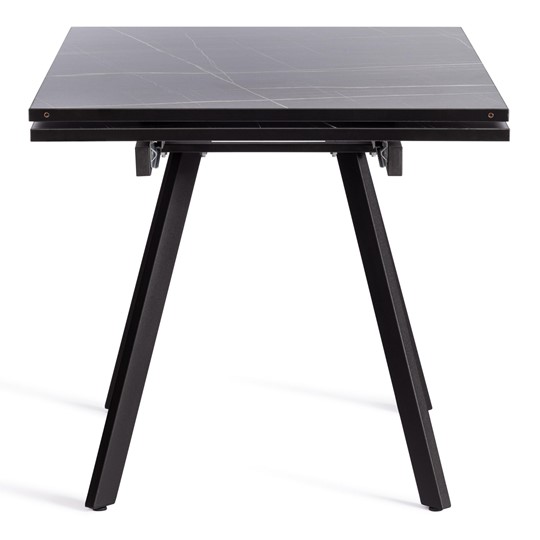 Кухонный стол раскладной VIGO ЛДСП/HPL/металл,120x80x30х30х75 см, Мрамор чёрный/чёрный арт.19730 в Артеме - изображение 1