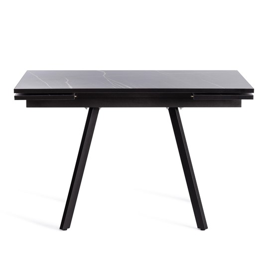 Кухонный стол раскладной VIGO ЛДСП/HPL/металл,120x80x30х30х75 см, Мрамор чёрный/чёрный арт.19730 в Артеме - изображение 2