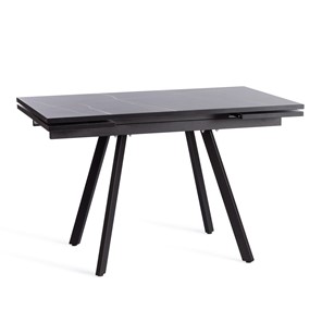 Кухонный стол раскладной VIGO ЛДСП/HPL/металл,120x80x30х30х75 см, Мрамор чёрный/чёрный арт.19730 в Уссурийске