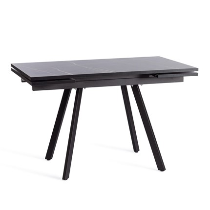 Кухонный стол раскладной VIGO ЛДСП/HPL/металл,120x80x30х30х75 см, Мрамор чёрный/чёрный арт.19730 в Артеме - изображение