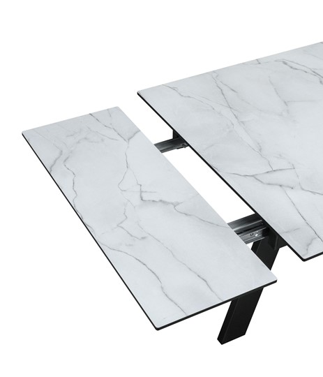 Кухонный стол раскладной Wings, Жемчужный Перито/Черный в Артеме - изображение 3