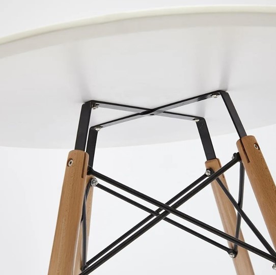Обеденный стол CINDY NEXT, металл/мдф/бук, D70х75см, белый/натуральный арт.15854 во Владивостоке - изображение 3