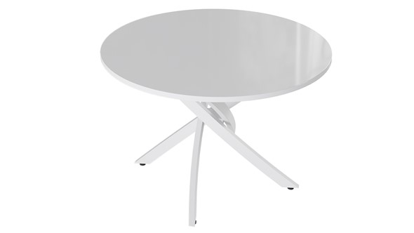 Обеденный стол Diamond тип 2 (Белый муар/Белый глянец) в Уссурийске - изображение