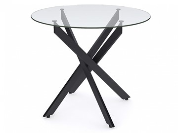 Круглый стол на кухню Dikline R900 стекло/ножки черный металл в Артеме