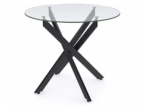 Стол обеденный Dikline R900 стекло/ножки черный металл в Артеме - изображение