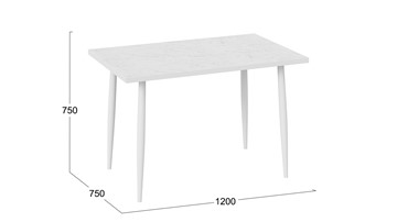 Кухонный стол Невада ДП1-02-08 (Белый мрамор/Белый) в Уссурийске - предосмотр 3