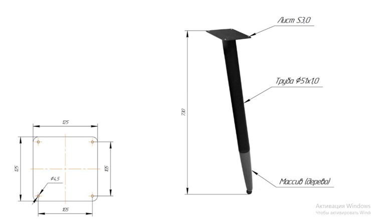 Кухонный обеденный стол SHT-TU12 (3 шт.)/ТT8 60/60 (черный/темный орех/прозрачный лак/коричневая сепия) в Находке - изображение 1