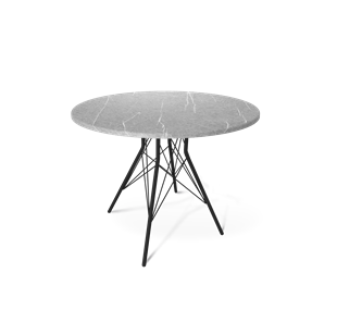 Стол обеденный круглый SHT-TU2-1 / SHT-TT 90 МДФ (серый мрамор/черный муар) в Артеме