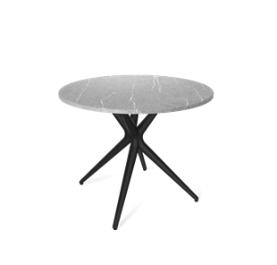 Кухонный круглый стол SHT-TU30 / SHT-TT 90 МДФ (серый мрамор/черный) в Артеме