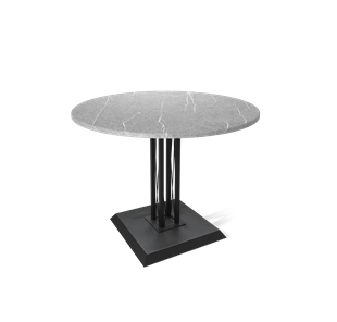Стол кухонный круглый SHT-TU6-BS2 / SHT-TT 90 МДФ (серый мрамор/черный) в Артеме