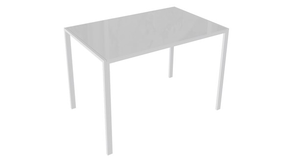 Стол обеденный Торрес тип 1 (Белый муар/Белый глянец) в Артеме - изображение