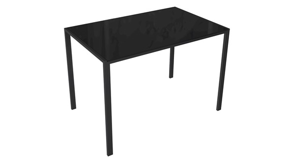 Кухонный обеденный стол Торрес тип 1 (Черный муар/Черный глянец) в Артеме - изображение