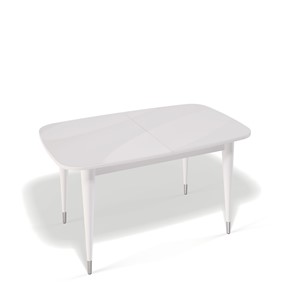 Кухонный стол раздвижной Kenner K1250 (Белый/Стекло белое глянец) в Артеме
