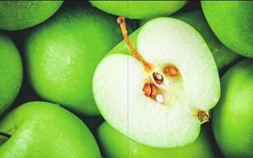 Стол раздвижной Айсберг-01 СТФ, белый/фотопечать зеленые яблоки/ноги крашеные во Владивостоке - предосмотр 2
