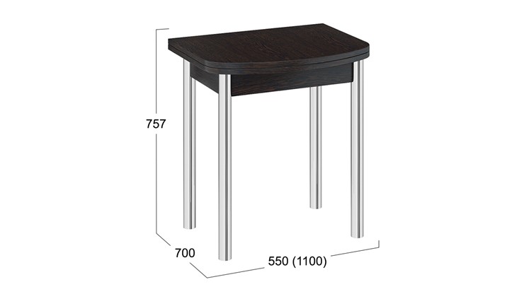 Обеденный стол Лион (мини) (СМ-204.01.2), цвет Венге/Хром во Владивостоке - изображение 4