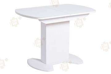 Кухонный раскладной стол ПГ-02 тумба СТ2, белый, стекло, МДФ в Артеме