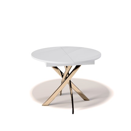 Кухонный раскладной стол Kenner R1100 (Золото/Белое/Стекло белое глянец) в Артеме - изображение