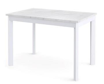 Кухонный стол раскладной Dikline L110 Мрамор белый/ножки белые в Уссурийске